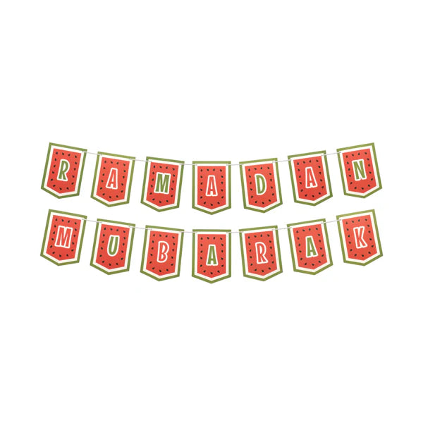 Ramadan Mubarak Girlande – Wassermelonen-Motto-Dekoration – Ramadan Party-Banner