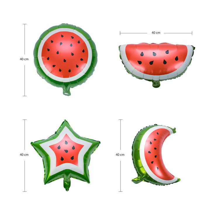 4er-Set Wassermelonen-Motiv Halbmond- und Stern-Ballons – Ramadan & Eid Folienballon-Dekoration 🌙🍉🎈