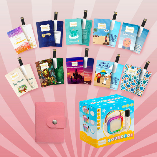 Set "Soundbox + 10 USB-Hörbücher + USB-Täschchen"