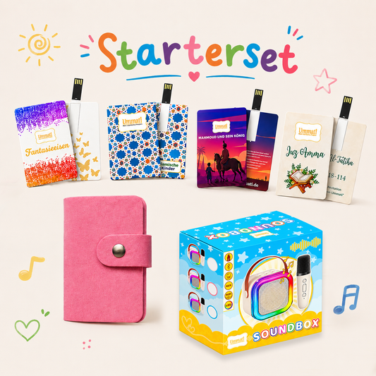 Starter-Set: Soundbox + 4 USB-Hörbücher + USB-Täschchen